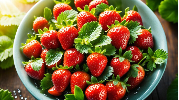 Strawberries in a White Bowl